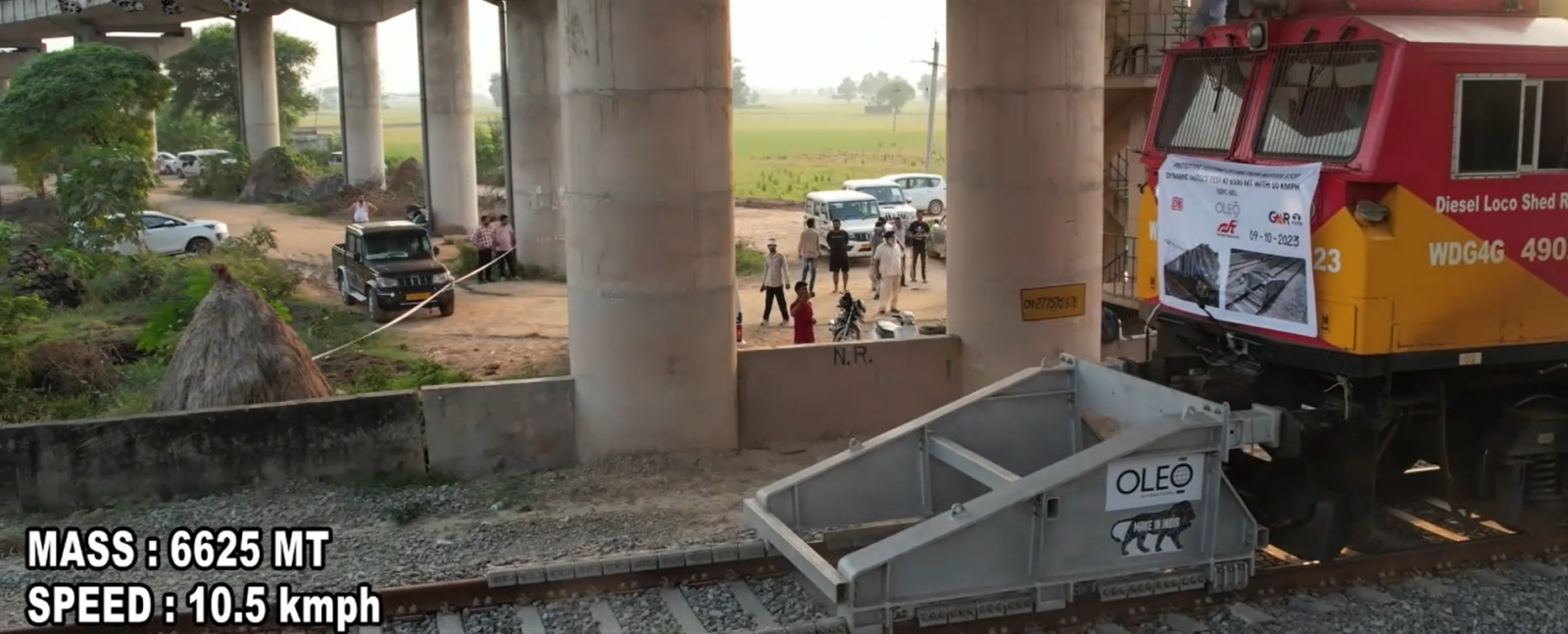 Video showing dynamic test of 6500T Freight Train into Oleo Buffer Stop